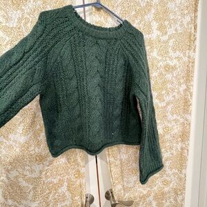 Universal Thread Dark Green Cable Knit Sweater